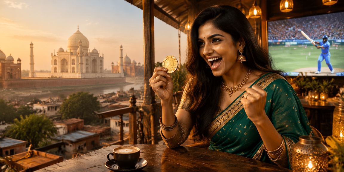 Taj Mahal with festive casino entertainment in India
