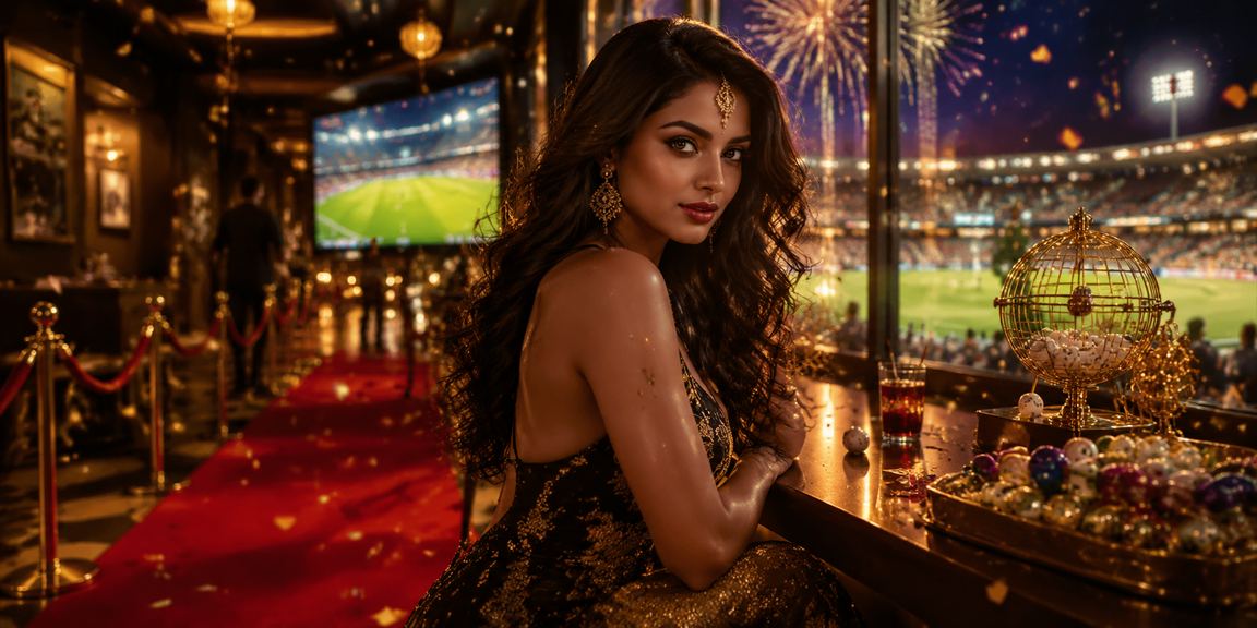 Crowded stadium crowd watching cricket during IPL offering promotions